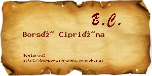 Borsó Cipriána névjegykártya